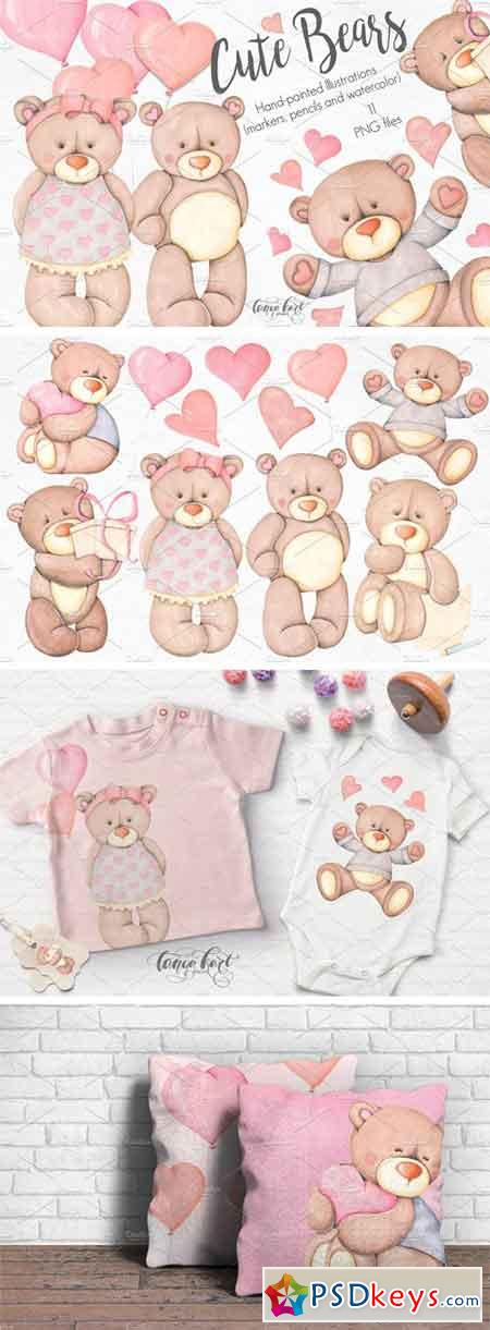 Cute Bears Hand Painted Collection 2182241