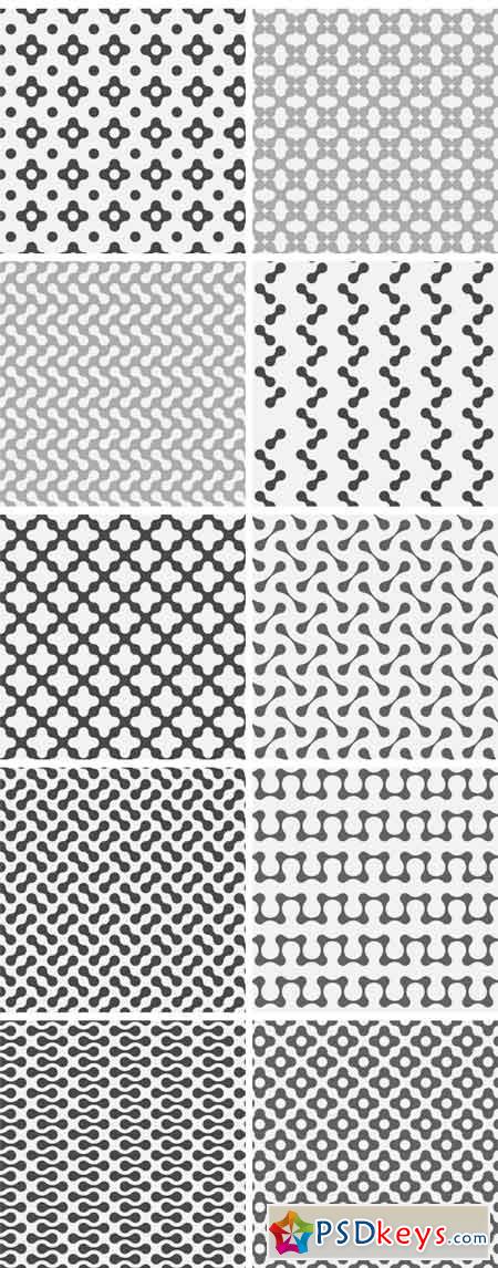 Fluid Dots Seamless Patterns Set 2164432