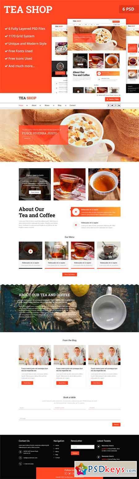 Tea Store PSD Website Template 2172962