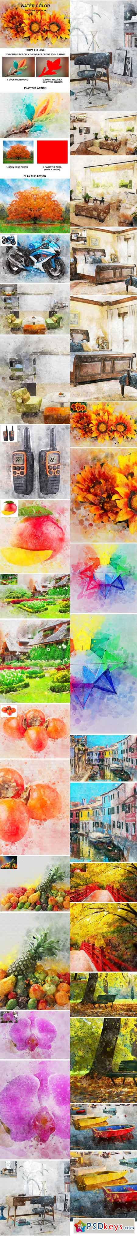 Water Color Photoshop Action 21335893
