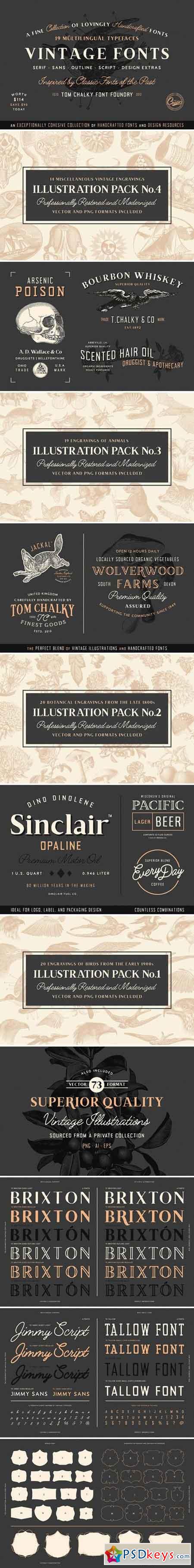 The Handcrafted Vintage Fonts Pack 2222539