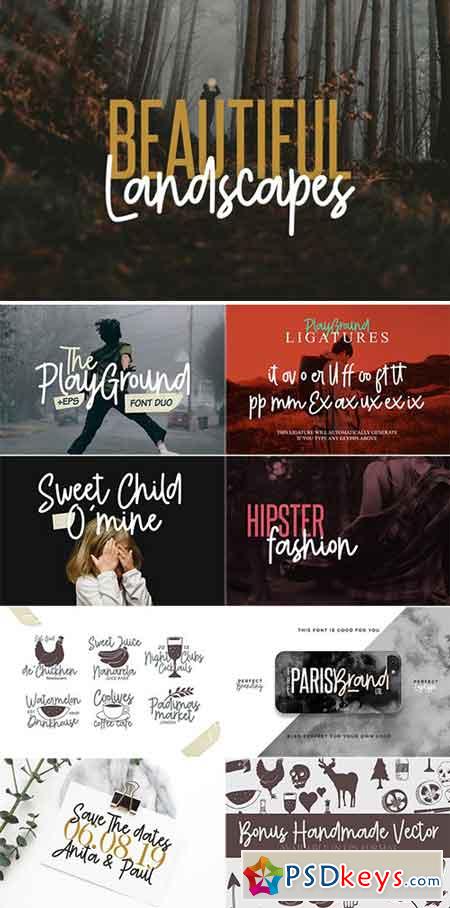Play Ground Font Duo + Illustrations 2228463
