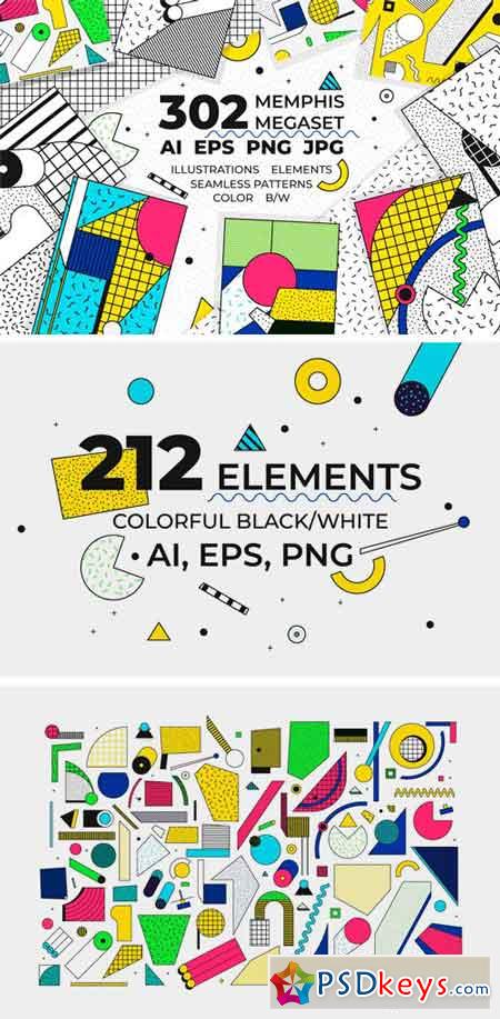 302 Illustrations + Elements + Patterns 2295426
