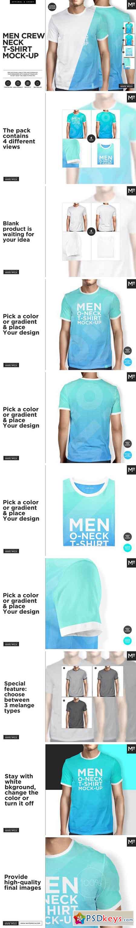 Men Crew Neck T-shirt Mock-ups Set 2277556 » Free Download Photoshop ...