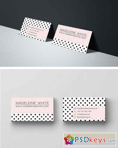 Pink Dotted Business Card 1511440