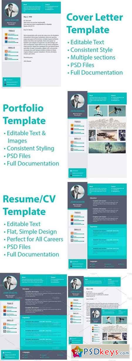 Flat Design Minimal Resume Template 1541730