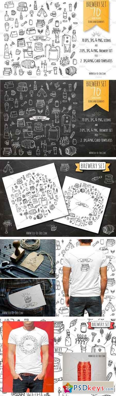 70 Brewery hand drawn elements! 1538727