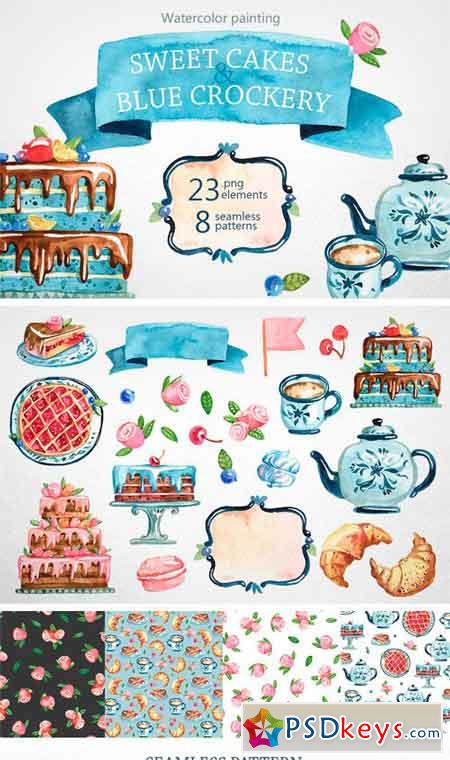 Watercolor Cakes and Sweets 2196197