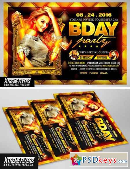 Birthday Party Flyer Template 1810021