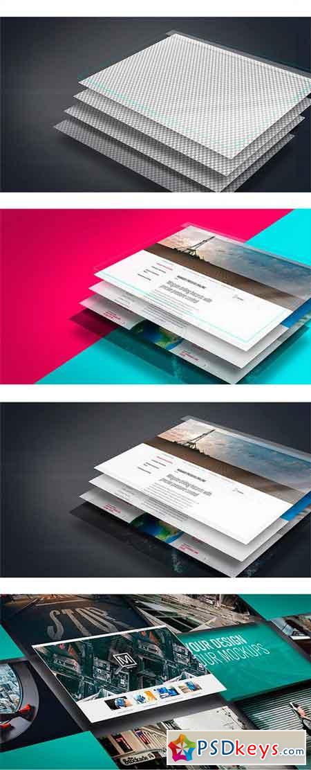 Floating UI UX Photoshop Mockups 2295088