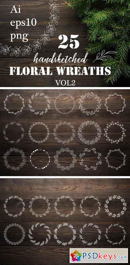 25 handsketched wreaths VOL2 2300872