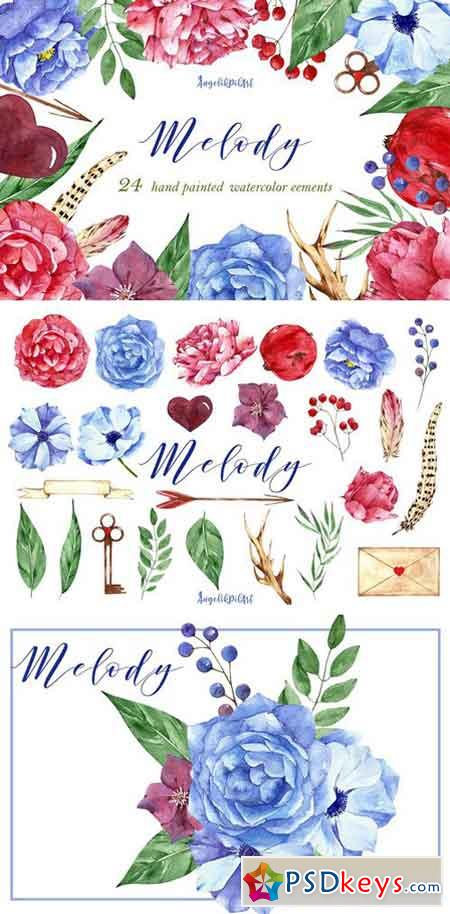 watercolor floral elements 2301212