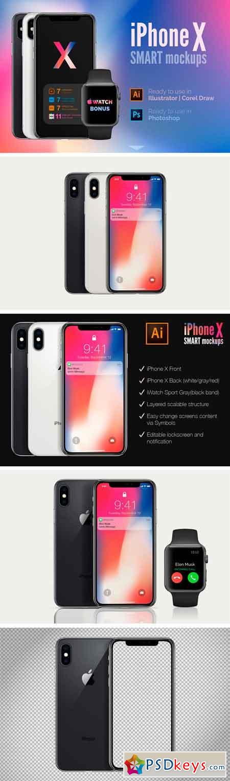 Apple iPhone X mockups (PSD+AI) 2283739