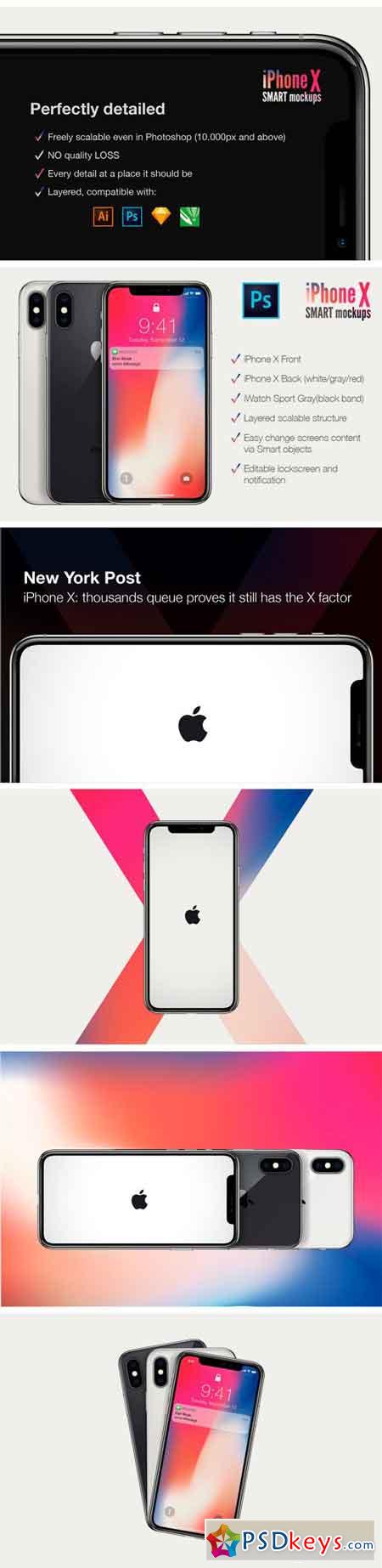 Apple iPhone X mockups (PSD+AI) 2283739