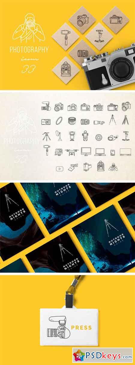 Camera & Photography Line Icons Pack 2296150