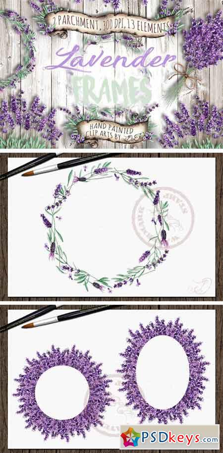 Lavender Frames Watercolor Clip Art 2315682