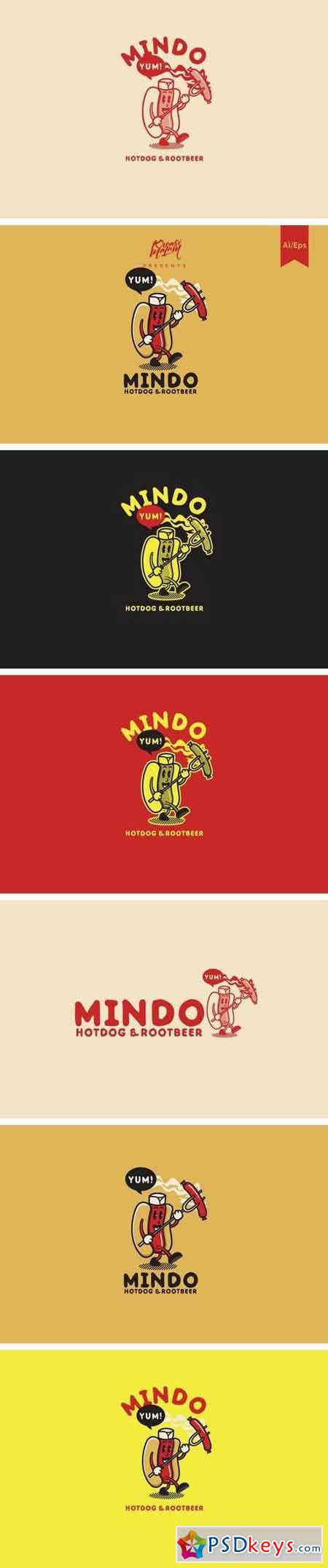 Mindo Hotdog Logo Template