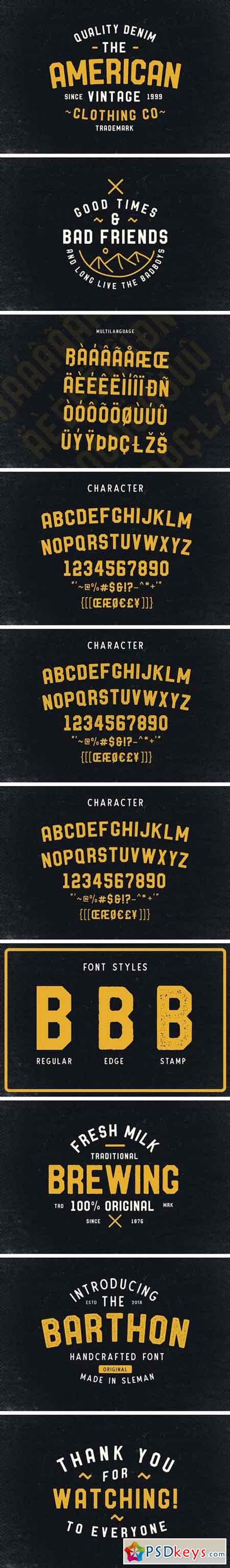 Barthon Typeface Combo (7Fonts)! 2256781