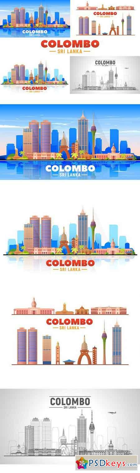 Colombo Sri Lanka vector skyline 2323144