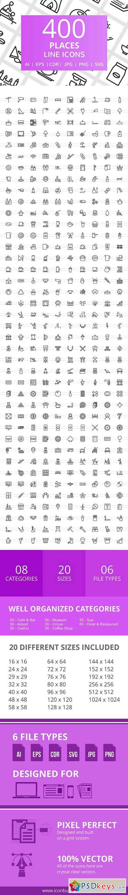 400 Places Line Icons 2321829