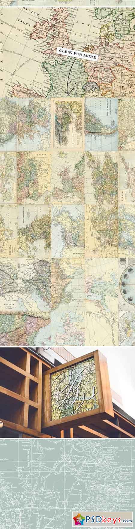 77 Vintage Maps of the World & Bonus 1622627