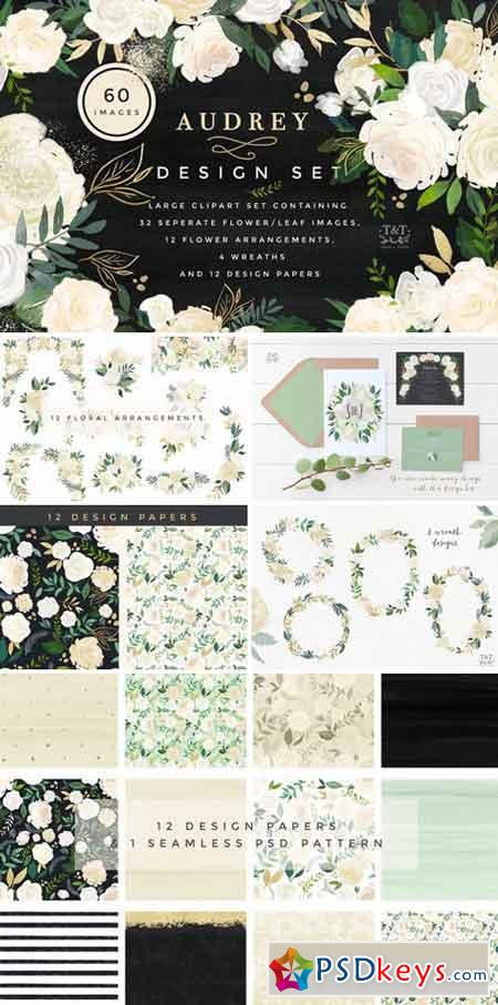 Watercolor Floral Design Set -Audrey 1135167