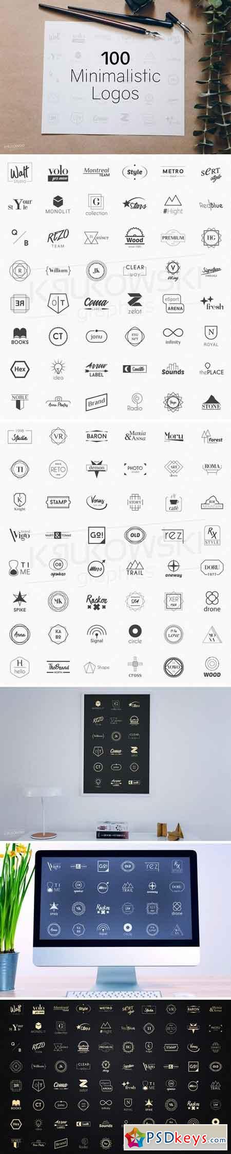 100 Minimalistic Logo Templates 2008354