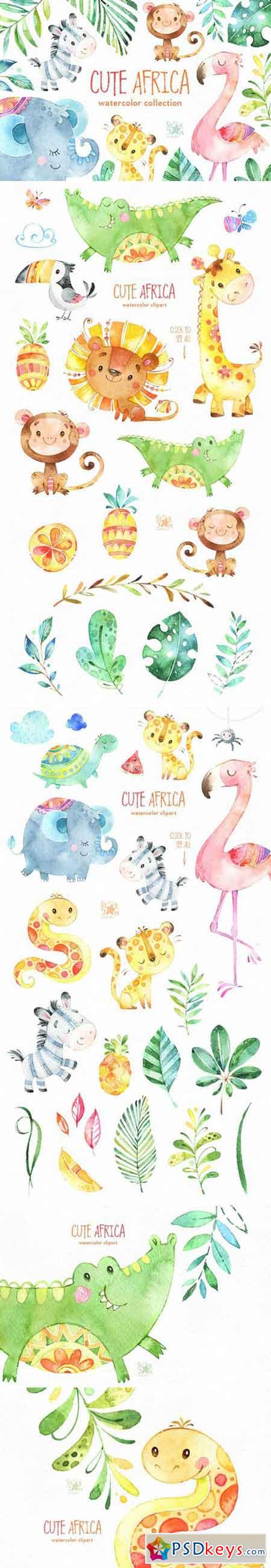 Cute Africa. Animals & Florals. 1597665