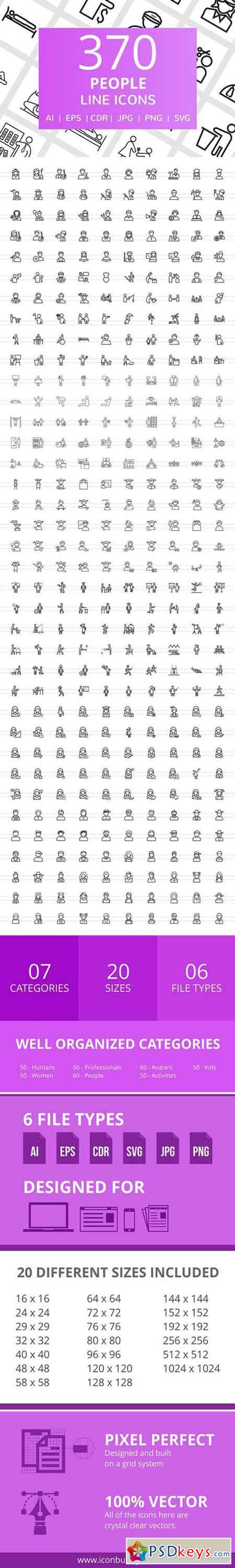 370 People Line Icons 2321735