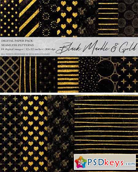 Black Marble Gold Digital Paper 2350278