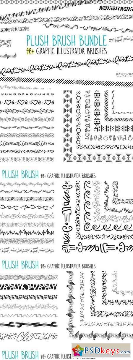 Plush Brush - 40 Graphic AI Brushes 1570587