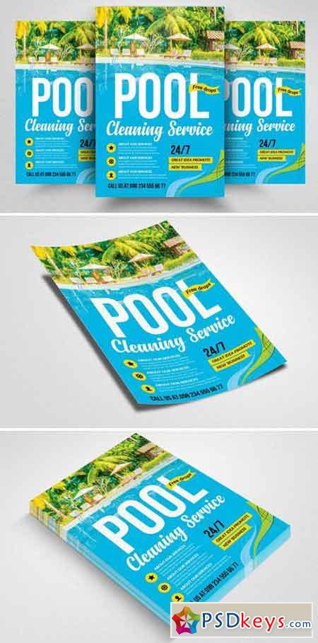 Pool Cleaning Service Flyer Template 2356695