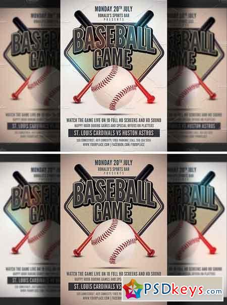Baseball Game Flyer Template 1554325