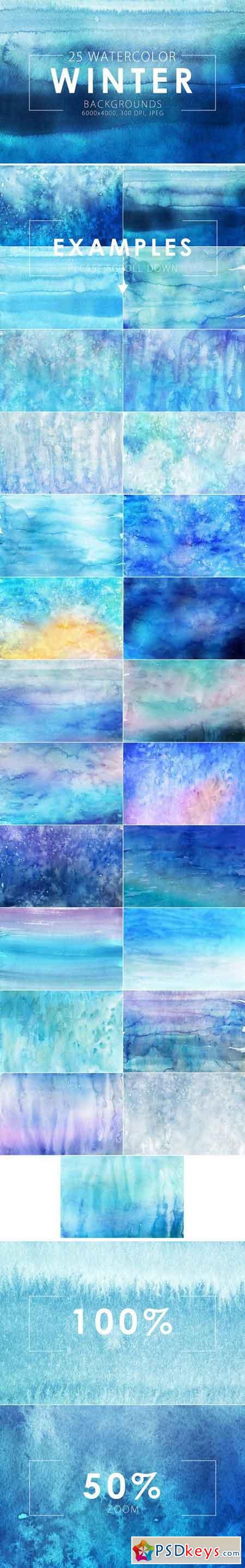 Winter Watercolor Backgrounds 418446