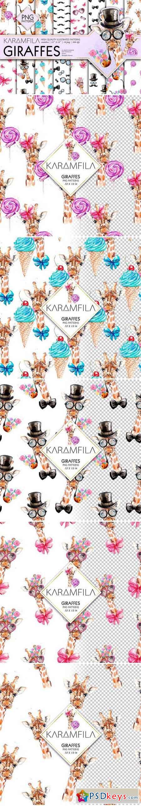 Giraffes Seamless Patterns 1583908