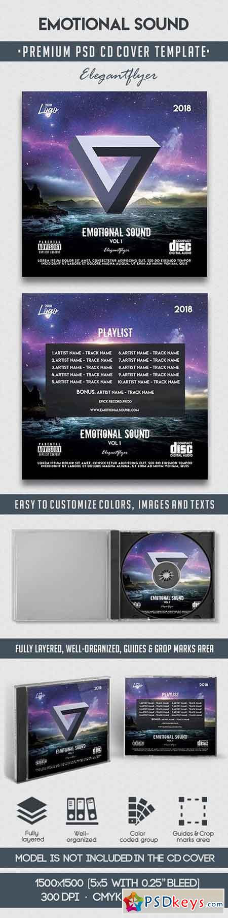 Emotional Sound  Premium CD Cover PSD Template