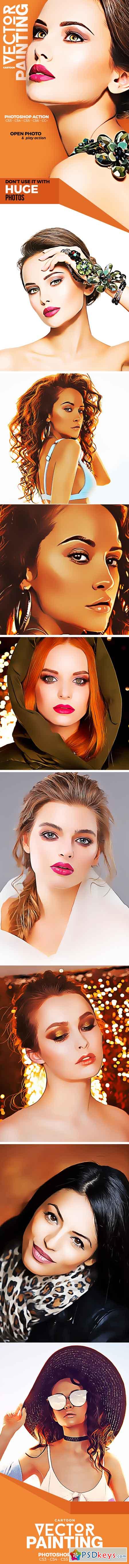 Cartoon Vector Painting Photoshop Action 21616686