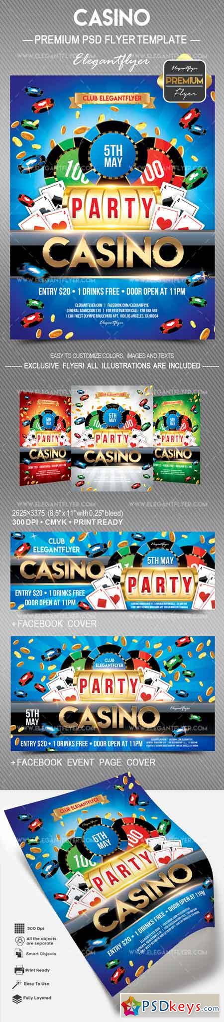 Casino  Flyer PSD Template + Facebook Cover