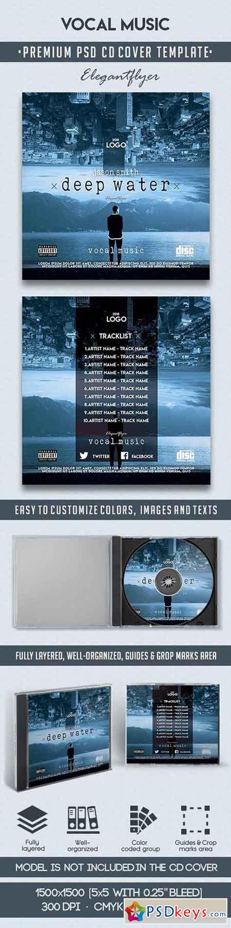 Vocal Music Premium CD Cover PSD Template Free Download Photoshop 