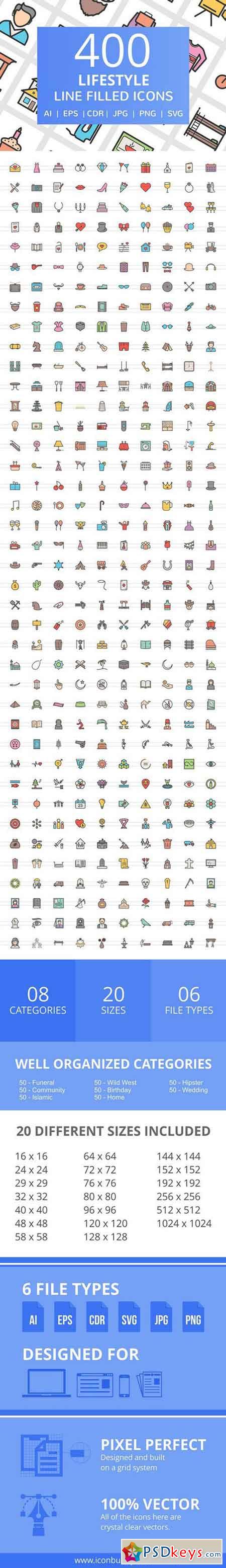 400 Lifestyle Filled Line Icons 2356921
