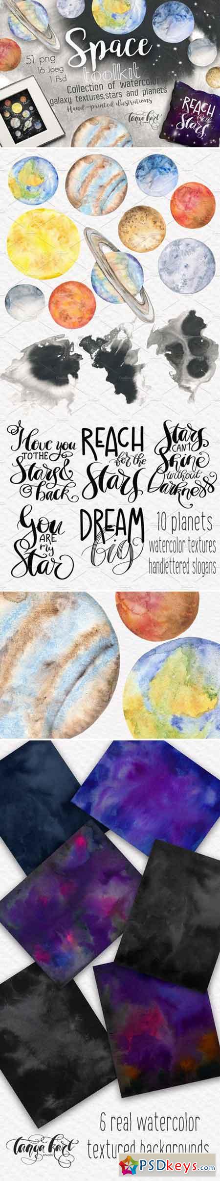 Space Toolkit Watercolor Planets 2354644