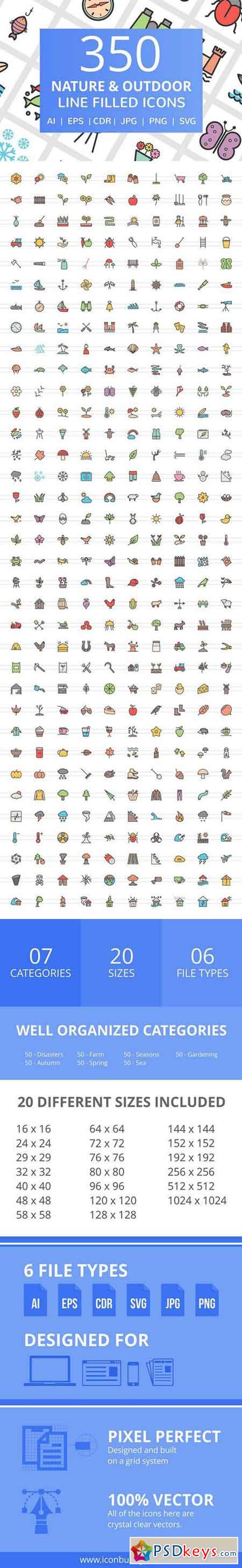 350 Nature & Outdoor Filled Icons 2356852