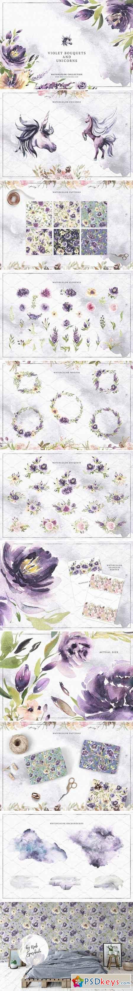 Violet Bouquets & Unicorns 2377995