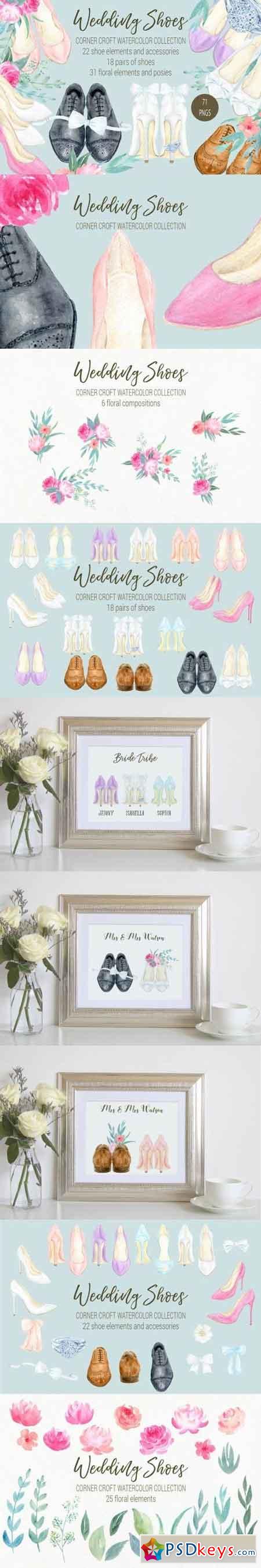 Watercolor Wedding Shoes Collection