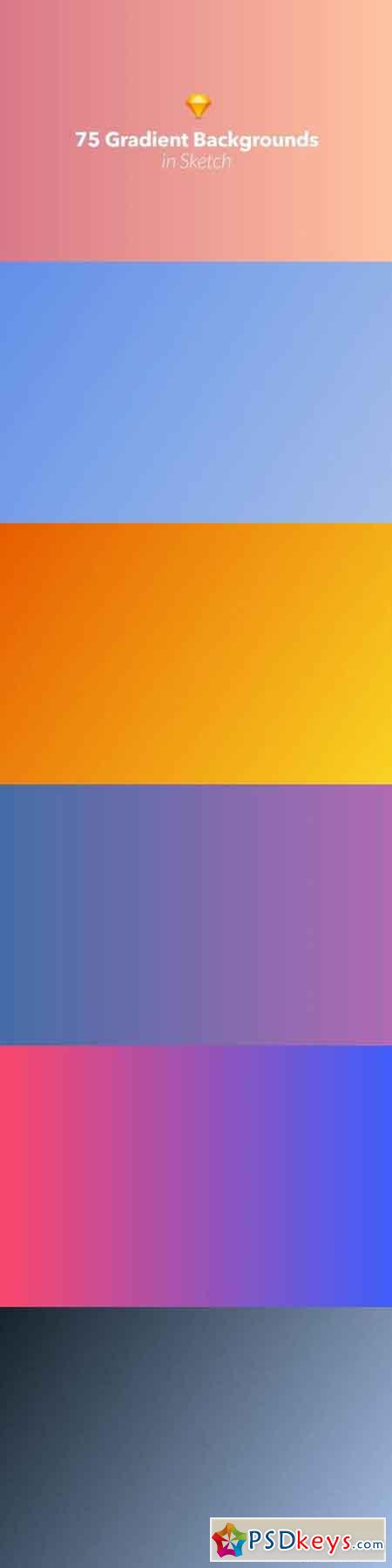 75 Gradient Backgrounds in Sketch