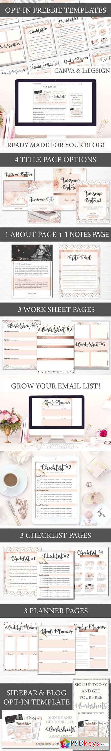 Opt-in Freebie Templates - Rose Gold 2405418