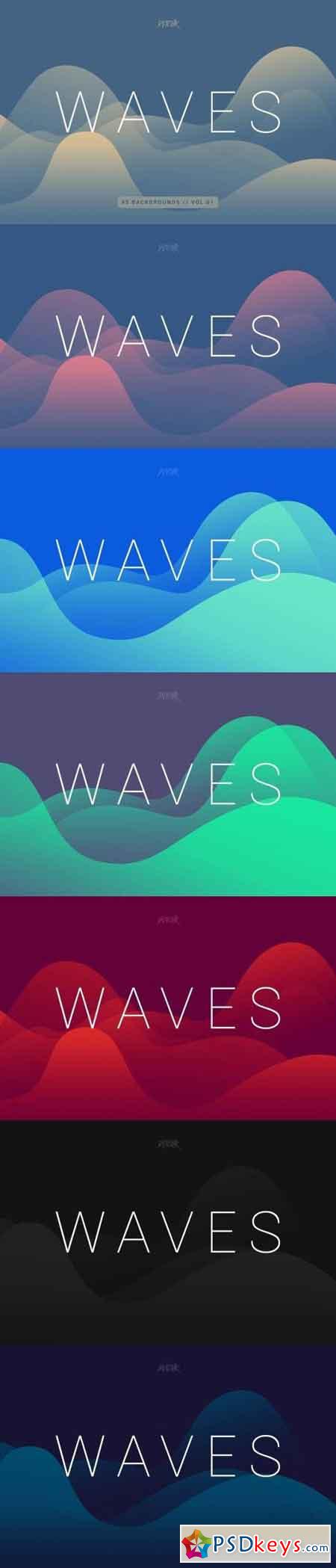 Waves Smooth Colorful Backgrounds Vol. 01