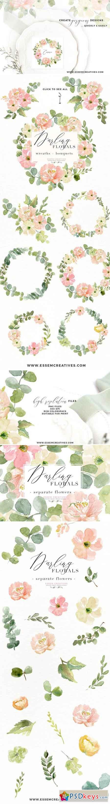 Wedding Invite Watercolor Flower PNG 2402689