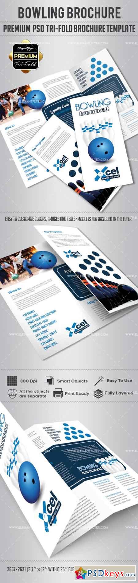 Bowling – Tri-Fold Brochure PSD Template