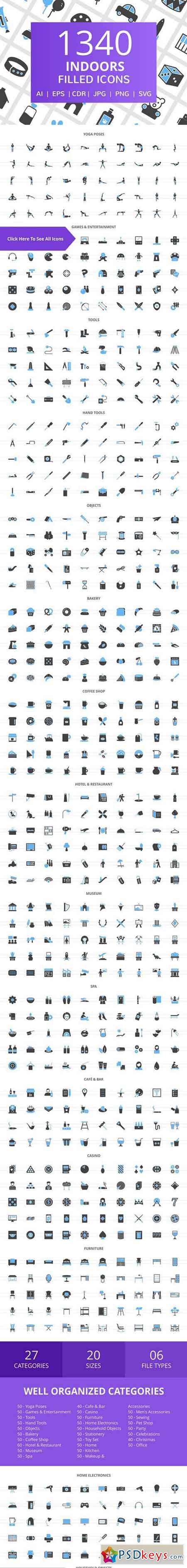1340 Indoors Filled Icons 2402847
